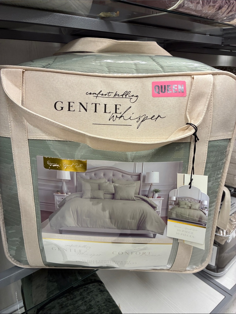 10 pieces Gentle Whisper Comforter Set in Sage Green